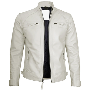 2026 OEM Top Demanding Original Beige Cowhide Leather <b>Jacket</b> For Men's 100% High Quality Low MOQ <b>Plus</b>-<b>Size</b> Winter Fashion <b>Jacket</b> - Product Image 6