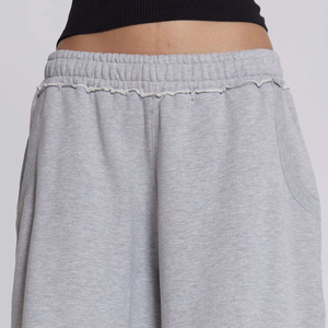 Shorts Capri pour Hommes, Couleur Unie, Taille Mi-Haute Élastique, Décontractés, Respirants, en Mélange Tricoté Polyester/Coton, Séchage Rapide, avec Cordon de Serrage - Product Image 2
