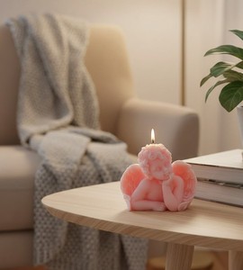Bougie artisanale en cire de paraffine en forme d'ange mignon, parfumée aux senteurs de dessert naturel, élégante décoration pour la maison, cadeau pour la fête des mères, Noël - Product Image 3