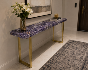 Custom Size Natural Rectangle Solid Purple Crystal Modern Durable Eco-Friendly Amethyst Dining <b>Table</b> Top for Diwali Retirement - Product Image 3