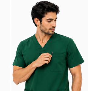 Ensemble de blouses médicales respirantes pour hommes, pantalon jogger, uniforme d'hôpital pour médecins et infirmières, logo personnalisé, extensible, spandex, confortable et durable - Product Image 6