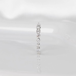 14K Gold Lab Grown Diamond Eternity Band Marquise and Round Alternating Wedding <b>Ring</b> <b>Dainty</b> Stackable Anniversary <b>Ring</b> - Product Image 2