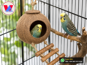 Casa para Pájaros de Coco Natural, Escondite de Cáscara de Coco para Loros, Aves, Reptiles y Mascotas, Ecológica, OEM, Marca Privada, Suministro al por Mayor - Product Image 2
