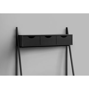 Contemporary Modern 32\"L Home Office Computer Desk Black Laminate Metal Laptop Leaning Storage Drawers <b>Workstation</b> for - Product Image 3