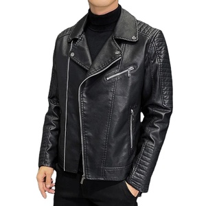 Nouvelle veste en cuir véritable et toile décontractée pour moto, col rabattu, coupe ajustée, haute qualité, streetwear tendance pour homme - Product Image 2