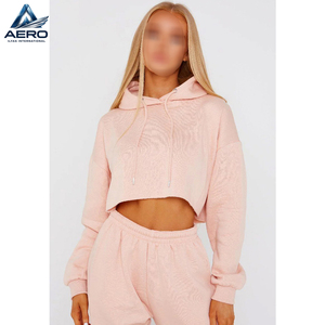 Casual 2 Piece Tracksuit <b>Set</b>, Best Material Wholesale Price With Own Customized Logo Print Ladies Gym Crop Tracksuits - Product Image 5