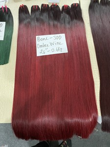 Pelucas de cabello humano sin procesar vietnamita recto de hueso sedoso que teje pelucas de cabello frontal de encaje Premium paquetes sin procesar de alta calidad - Product Image 3