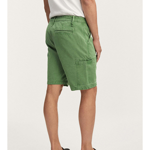 กางเกงยีนส์ขาสั้นผู้ชายลำลองสีกากี ผ้าเดนิมยืดหยุ่น ระบายอากาศได้ดี มีกระเป๋า ลายเรียบ - Product Image 4