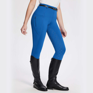 <b>Women's</b> High Rise Equestrian Pants Solid Color Slim Fit With <b>Buckle</b> Closure For Riding - Product Image 4