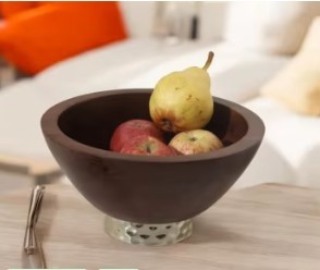 Handcrafted Wooden <b>Serving</b> Bowl With <b>Spoon</b> Rustic Salad Bowl Decorative Tableware Kitchen Centerpiece Design Accent - Product Image 5