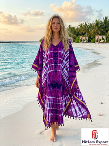 Vestido Kaftan Personalizado para Mujer, Estilo Holgado, para Playa, Tela Suave, Verano, Elegante, Fabricación Personalizada OEM ODM - Product Image 4