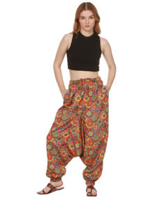 Femmes 100% coton écologique Harem Joggers doux respirant lâche toile numérique imprimé confortable plat pantalon décontracté pour - Product Image 5