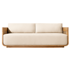 Elegant <b>Outdoor</b> <b>Sofa</b> Solid Teak Frame and <b>Rattan</b> Woven Modern Luxury Patio Lounge Furniture Hotel Villa Waterproof Cushion - Product Image 4