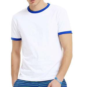 T-shirts vierges de haute qualité pour hommes, style vintage, avec bordure contrastante, personnalisables, avec surpiqûres blanches, t-shirt vierge à bordure contrastante pour hommes - Product Image 6