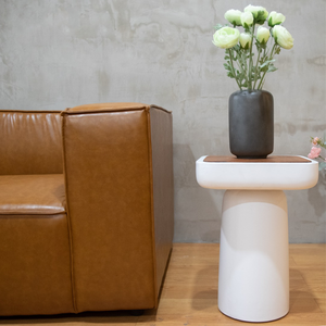 Mesa Auxiliar Redonda Moderna de Hormigón, Mesa de Centro de Cemento, Taburete Minimalista con Forma de Reloj de Arena, Muebles de Jardín, Mesa de Café para Interiores y Exteriores - Product Image 2