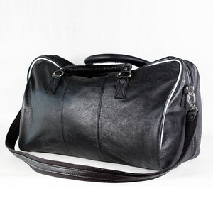 Large Capacity Genuine <b>Leather</b> Duffle <b>Bag</b> Solid Color Zipper Closure Casual Gym Fitness <b>Bag</b> <b>Soft</b> Handle Adjustable Strap - Product Image 6