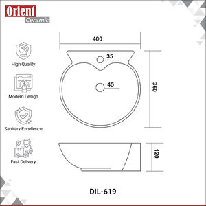 Lavabo de Pared de Cerámica Blanca de Excelente Calidad, Certificado ISO y CE, para Uso en Hogares y Villas, en Venta - Product Image 3