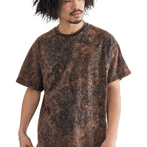 T-shirt 100 % coton délavé à l'acide, style vintage vieilli, coupe droite pour homme, devant tricoté, vente en gros - Product Image 1