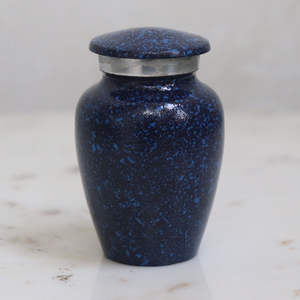 Modern Brushed Silver Floral Metal Keepsake Urn with <b>Black</b> Etched Design for Memorial Ashes - Product Image 3