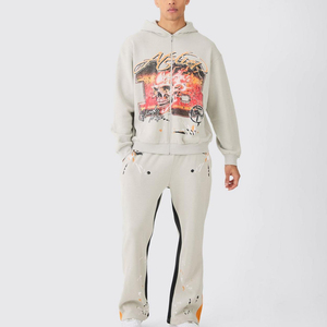 Conjunto Deportivo Oversize Personalizado para Hombre con Estampado a Color, Sudadera con Capucha, Pantalones Deportivos, Pantalones Cargo, Nuevo Diseño con Patrón Sólido - Product Image 1