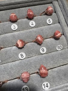 925 Sterling Silver Rhodochrosite <b>Ring</b> Natural Pink Gemstone <b>Adjustable</b> Rose Gold-Plated <b>Ring</b> Healing Crystal Jewelry - Product Image 6