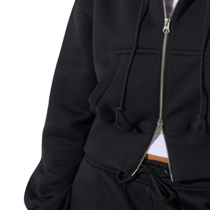 Sudadera con capucha y cremallera completa personalizada para mujer, forro polar, estilo casual urbano, fabricante y proveedor de ropa OEM personalizada - Product Image 6