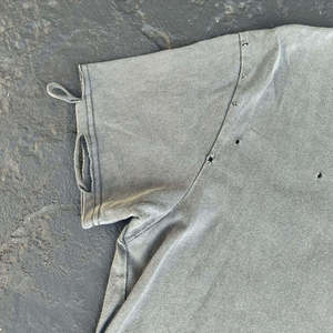 Vintage Washed Cotton Tee Men Distressed Oversized T Shirt Blank Streetwear Tee Men Men Raw Hem Cotton Shirt Acid Wash Casual Te - Product Image 4