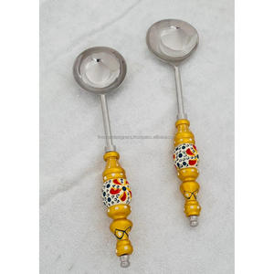 ชุดเครื่องใช้บนโต๊ะอาหารสไตล์กลางศตวรรษชุดช้อนตักชาขนมแฟนซีทำจากสแตนเลสขัดเงาด้วยมือ5ชิ้น - Product Image 6