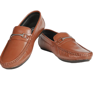 Zapatos Mocasines de Cuero Genuino Color Bronceado, Suaves, Flexibles, con Patrón Sólido, para Hombre, Casuales, Formales, de Oficina, Calzado de Negocios, Clásicos - Product Image 1