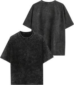 Camisetas unisex de algodón peinado de alto gramaje (220 g/m²) estilo vintage con lavado ácido, disponibles al por mayor con múltiples opciones de talla. - Product Image 2