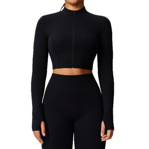 Ensemble de sport pour femme à manches longues, grande taille, tenue de fitness, ensembles de gym, ensembles de yoga taille haute évidés - Product Image 2