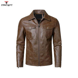 Veste de moto en cuir véritable sur mesure de haute qualité avec logo en toile sur le devant pour homme, hiver - Product Image 2