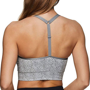 Soutien-gorge de sport dos nageur imprimé léopard pour femme, col rond, maintien moyen, respirant, pour yoga et activités sportives, en Spandex et Polyester - Product Image 5