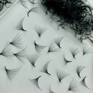 Extensiones de Pestañas de Volumen Sintético Hechas a Mano, Pre-fabricadas, 10D/14D/16D/20D, Naturales, Largas, Negras Mate, Marca Privada, Gran Venta - Product Image 1