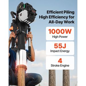 Gas Powered 37.7cc 4-Stroke Engine T <b>Post</b> <b>Driver</b> Efficient 4-Piling Sleeves Vibration-Reducing Handle Heavily Durable <b>Post</b> - Product Image 2