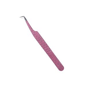 Pince à épiler professionnelle rose pour extensions de cils, personnalisable avec logo, en acier inoxydable, taille personnalisée, Pro-Straight - Product Image 4