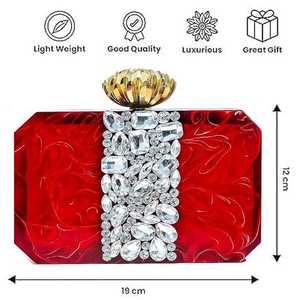 Premium Quality New Arrival Customized Unique Design Handmade Eco-Friendly Fashionable Resin Clutch Bag Evening <b>Purse</b> Model - Product Image 2