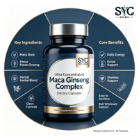 Complexe Naturel OEM Maca Ginseng 10-en-1 pour la Vitalité Masculine Ashwagandha Marque Privée Fabricant Personnalisé Fournisseur en Gros 60 Capsules
