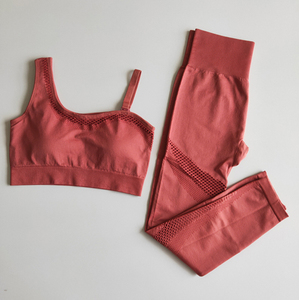 Ensemble de vêtements d'entraînement pour femmes, soutien-gorge de sport confortable et leggings extensibles pour la remise en forme, le yoga, la course à pied et les séances de gym - Product Image 1