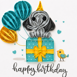 Custom Quilling Card Little <b>Elephant</b> Birthday Wishes Design Theme, Wholesale Handmade Birthday Card, 3D Birthday Greeting Card - Product Image 3