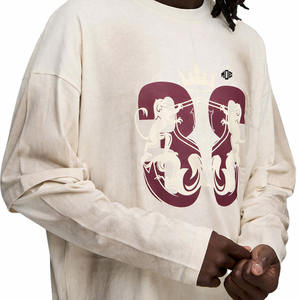 T-shirt pour homme à manches longues en coton, silhouette décontractée, graphisme personnalisé, fabrication de vêtements de qualité supérieure OEM pour l'exportation - Product Image 3