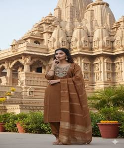 Kurti et Palazzo de Luxe en Tissu Mélange Coton Rayonne Imprimé Numérique à Séchage Rapide, Vêtement Ethnique Décontracté, Grandes Tailles Disponibles - Product Image 1