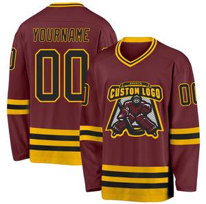 Maillot de hockey sur glace personnalisé, imprimé par transfert thermique, nom d'équipe personnalisé, col en V, sangle en T, 100% polyester, couleurs résistantes à la décoloration - Product Image 6