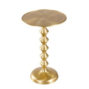 Mesa auxiliar de metal inspirada en joyas que aporta un toque glamuroso al dormitorio, la sala de estar y la entrada. - Product Image 5