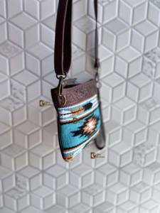 Aztec Saddle Blanket Bolso de cuero con tirantes Bolso de cuero mecanizado a mano Diseñador de estilo occidental Bolsos de usos múltiples para mujeres - Product Image 3