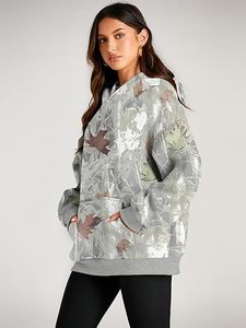 Sudadera con Capucha al por Mayor OEM, Sudadera de Punto con Estampado de Hojas Otoñales, Top Informal de Manga Larga Unisex, Impresión Personalizada de Alta Calidad - Product Image 2