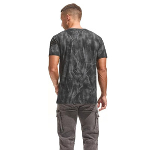T-shirt Homme Personnalisé Vintage Délavé à l'Acide, Streetwear Gris Foncé Tie-Dye Col Rond, T-shirt Vierge Délavé à l'Acide OEM - Product Image 2
