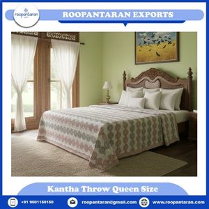 Traditional Printed <b>Quilt</b> Throws Queen Size Handmade Cotton Polyester Linen All Season Home Decor at Wholesale Price - Product Image 2