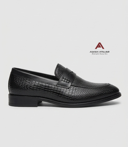 Asken Atelier Men's Synthetic Leather for Embossed Loafers Slip-On Toe Formal Office <b>Dress</b> Shoes Breathable Anti-Slip for - Product Image 3