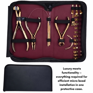 Kit d'outils professionnels tout-en-un en acier inoxydable pour extensions de cheveux : Pince à micro-anneaux, Pince à sertir, Pince à bandes, Crochet et boucle - Product Image 5